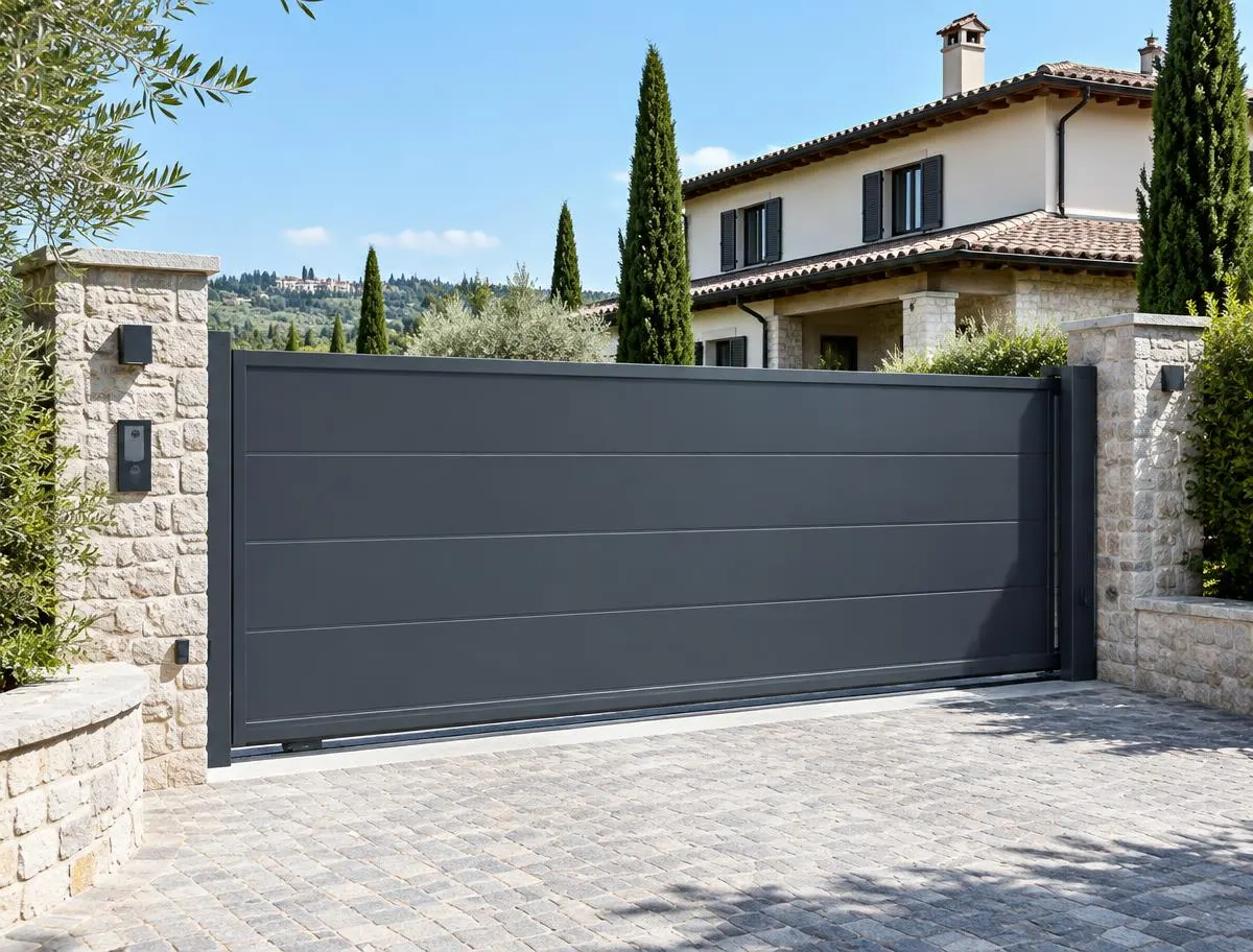 Cancello scorrevole automatico all'ingresso di una villa